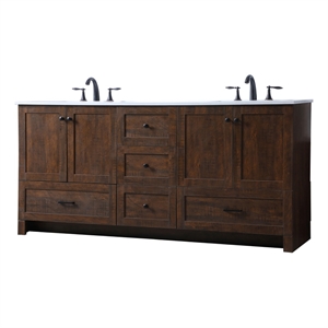 Elegant Kitchen and Bath Soma 72&quot Solid Wood Double Bathroom Vanity in Espresso