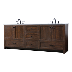 Elegant Kitchen and Bath Soma 84&quot Solid Wood Double Bathroom Vanity in Espresso