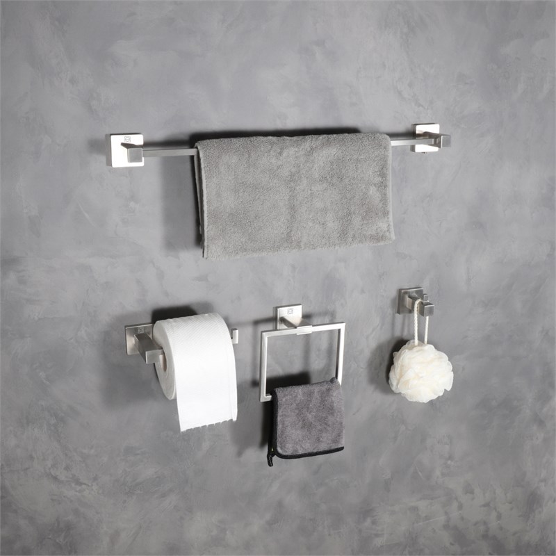 Elegant Kitchen and Bath Isla 4-Pc Stainless Steel Hardware Set in Nickel