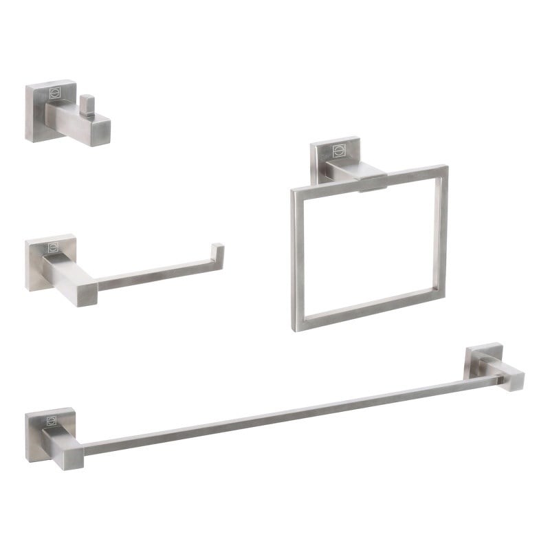 Elegant Kitchen and Bath Isla 4-Pc Stainless Steel Hardware Set in Nickel