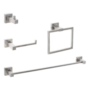Elegant Kitchen and Bath Isla 4-Pc Stainless Steel Hardware Set in Nickel
