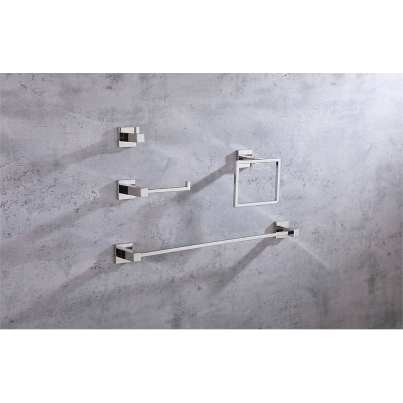 Elegant Kitchen and Bath Isla 4-Pc Stainless Steel Hardware Set in Chrome