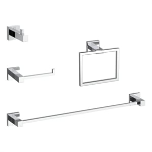 Elegant Kitchen and Bath Isla 4-Pc Stainless Steel Hardware Set in Chrome