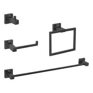 Elegant Kitchen and Bath Isla 4-Pc Stainless Steel Hardware Set in Black