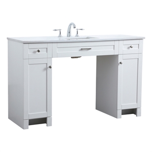 Elegant Kitchen and Bath Cooper 54&quot Solid Wood Bathroom Vanity in White