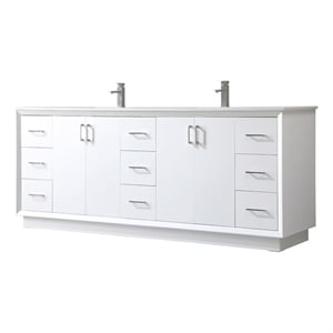 Elegant Kitchen and Bath Hayes 84&quot Solid Wood Double Bathroom Vanity in White