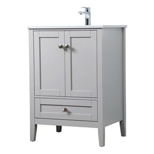 Elegant Kitchen and Bath Hamilton 24&quot Solid Wood Single Bathroom Vanity in Gray