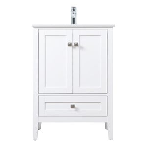 Elegant Kitchen and Bath Hamilton 24&quot Solid Wood Single Bathroom Vanity in White