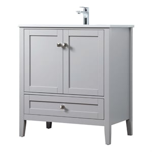 Elegant Kitchen and Bath Hamilton 30&quot Solid Wood Single Bathroom Vanity in Gray