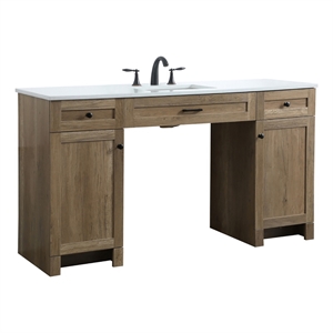 Elegant Kitchen and Bath Cooper 60&quot Solid Wood Bathroom Vanity in Natural Oak