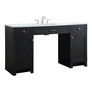 Elegant Kitchen and Bath Cooper 60&quot Solid Wood Bathroom Vanity in Black