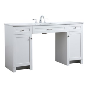 Elegant Kitchen and Bath Cooper 60&quot Solid Wood Bathroom Vanity in White