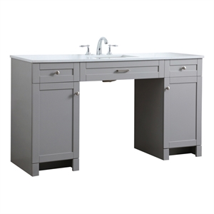 Elegant Kitchen and Bath Cooper 60&quot Solid Wood Bathroom Vanity in Gray