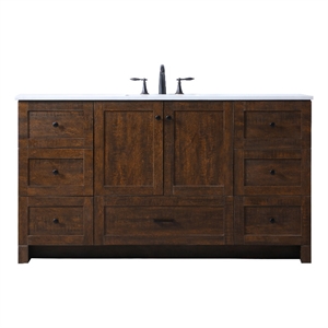Elegant Kitchen and Bath Soma 60&quot Solid Wood Single Bathroom Vanity in Espresso