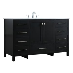 Elegant Kitchen and Bath Irene 54&quot Solid Wood Single Bathroom Vanity in Black