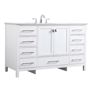 Elegant Kitchen and Bath Irene 54&quot Solid Wood Single Bathroom Vanity in White