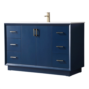 Elegant Kitchen and Bath Hayes 54&quot Solid Wood Single Bathroom Vanity in Blue