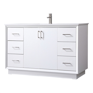 Elegant Kitchen and Bath Hayes 54&quot Solid Wood Single Bathroom Vanity in White
