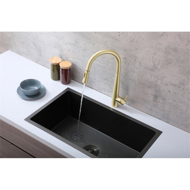 Elegant Kitchen and Bath Lucas Stainless Steel Kitchen Faucet in Brushed Gold