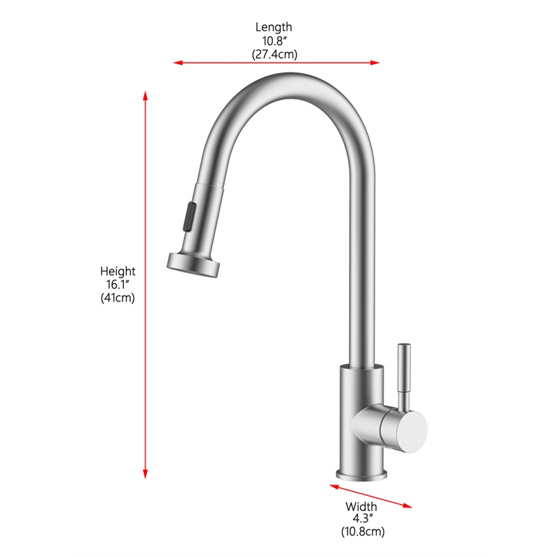 Elegant Kitchen and Bath Sem Stainless Steel Kitchen Faucet in Brushed Nickel