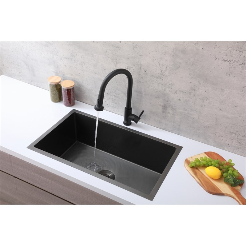 Elegant Kitchen and Bath Sem Stainless Steel Kitchen Faucet in Matte Black