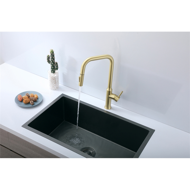 Elegant Kitchen and Bath Noor Stainless Steel Kitchen Faucet in Brushed Gold