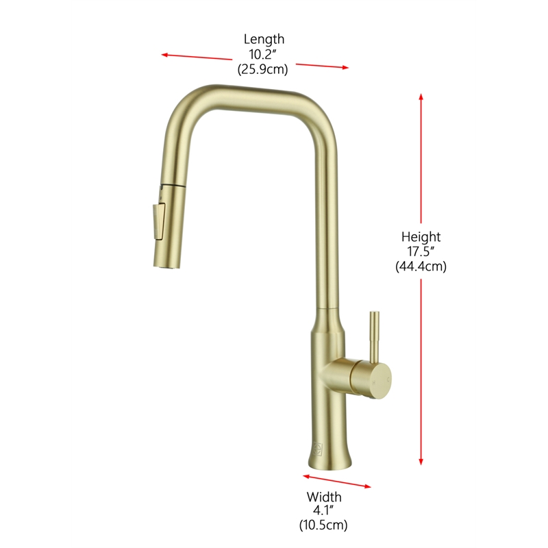 Elegant Kitchen and Bath Noor Stainless Steel Kitchen Faucet in Brushed Gold