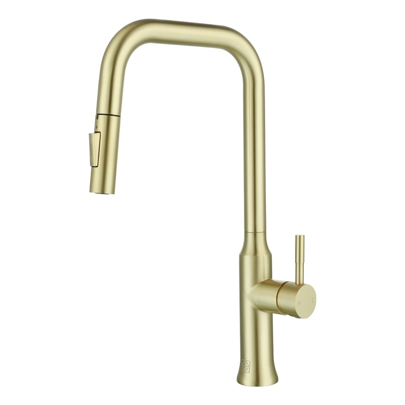 Elegant Kitchen and Bath Noor Stainless Steel Kitchen Faucet in Brushed Gold