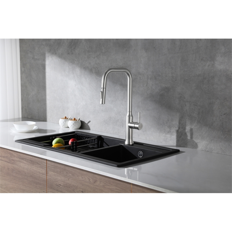 Elegant Kitchen and Bath Noor Stainless Steel Kitchen Faucet in Brushed Nickel
