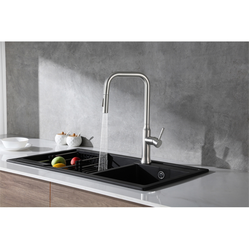 Elegant Kitchen and Bath Noor Stainless Steel Kitchen Faucet in Brushed Nickel