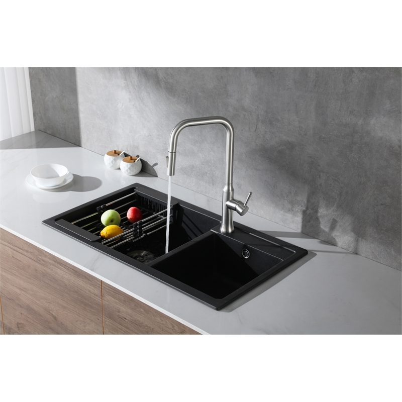Elegant Kitchen and Bath Noor Stainless Steel Kitchen Faucet in Brushed Nickel