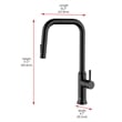 Elegant Kitchen and Bath Noor Stainless Steel Kitchen Faucet in Matte Black