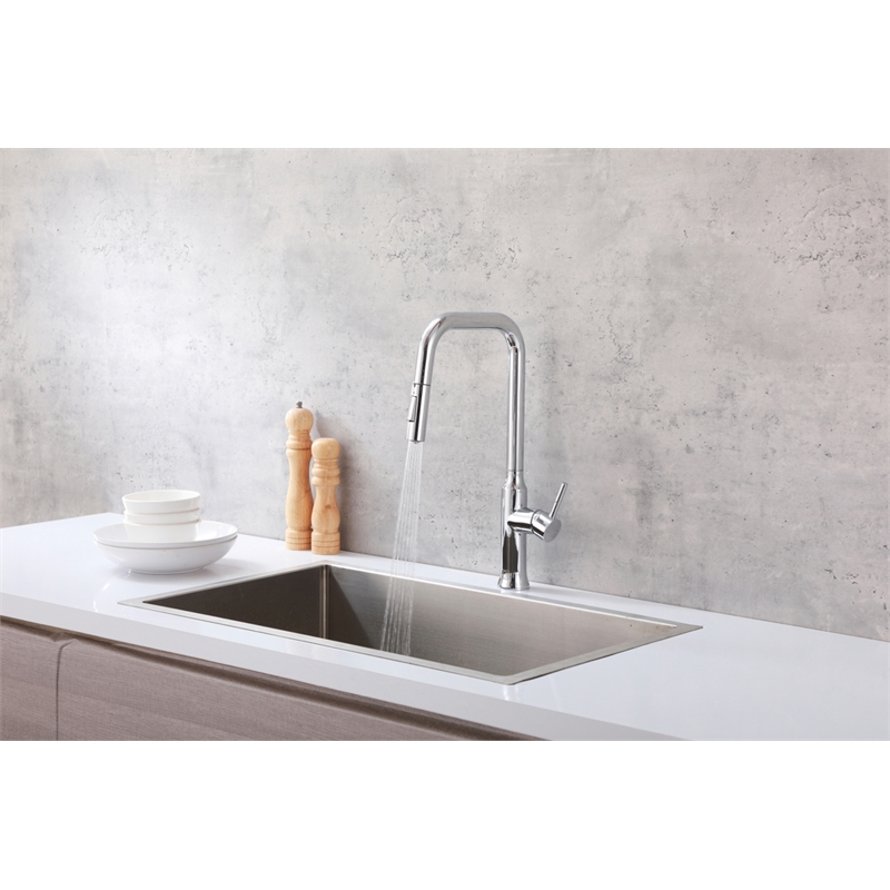 Elegant Kitchen and Bath Noor Stainless Steel Kitchen Faucet in Chrome