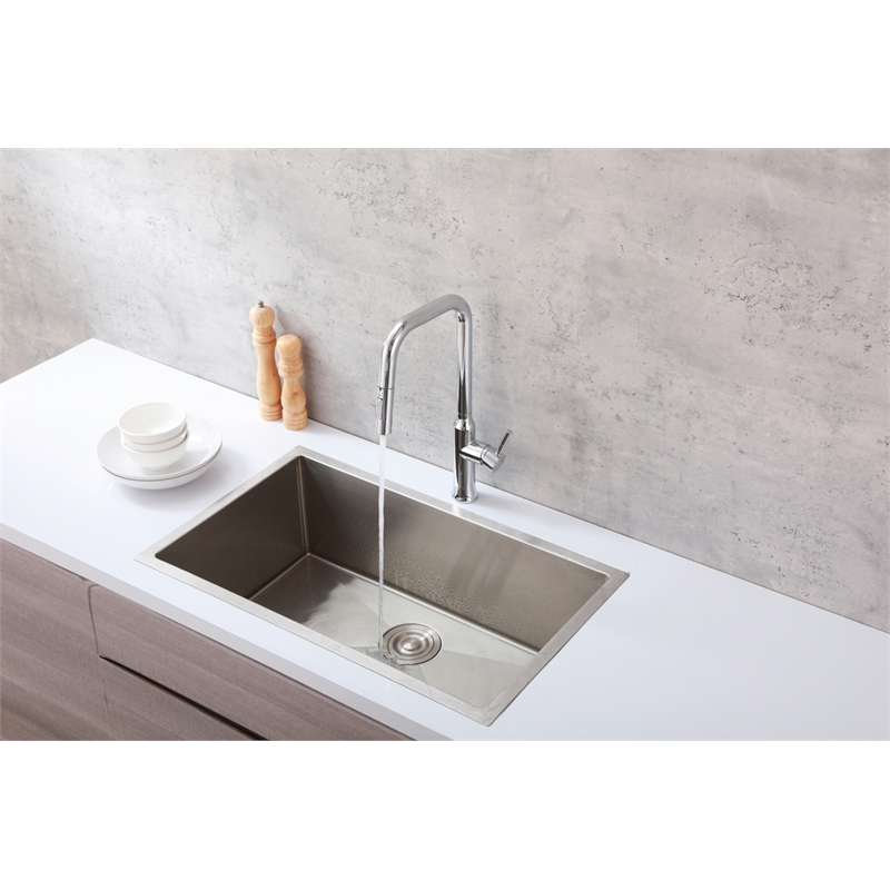 Elegant Kitchen and Bath Noor Stainless Steel Kitchen Faucet in Chrome