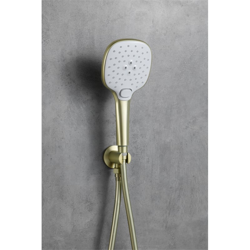 Elegant Kitchen and Bath George Brass Shower Faucet System in Brushed Gold