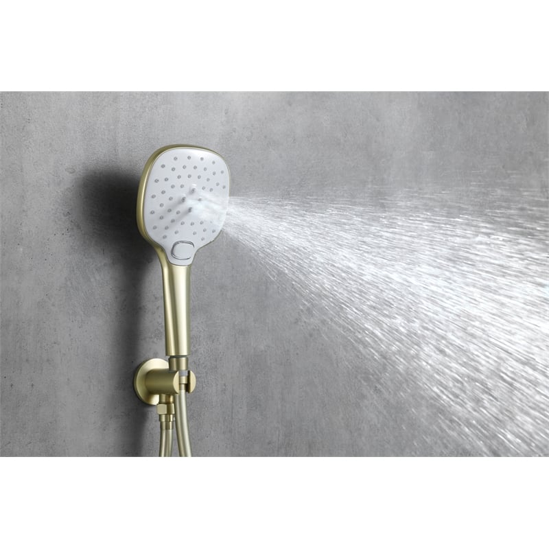 Elegant Kitchen and Bath George Brass Shower Faucet System in Brushed Gold