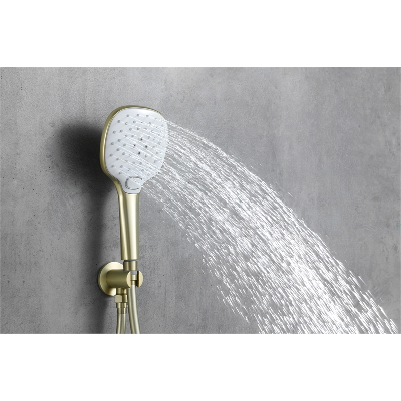 Elegant Kitchen and Bath George Brass Shower Faucet System in Brushed Gold