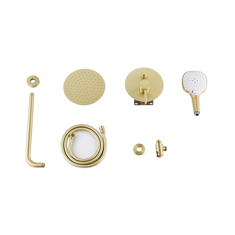 Elegant Kitchen and Bath George Brass Shower Faucet System in Brushed Gold