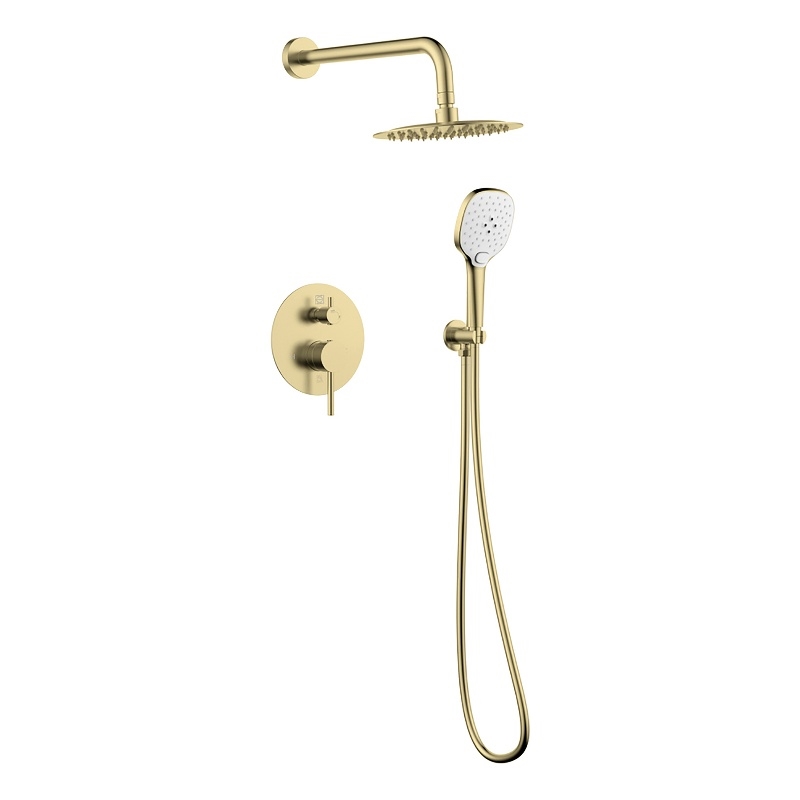 Elegant Kitchen and Bath George Brass Shower Faucet System in Brushed Gold
