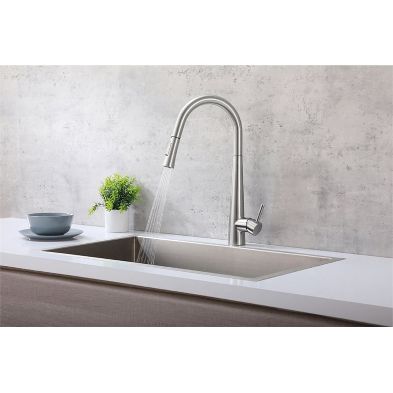 Elegant Kitchen and Bath Lucas Stainless Steel Kitchen Faucet in Brushed Nickel