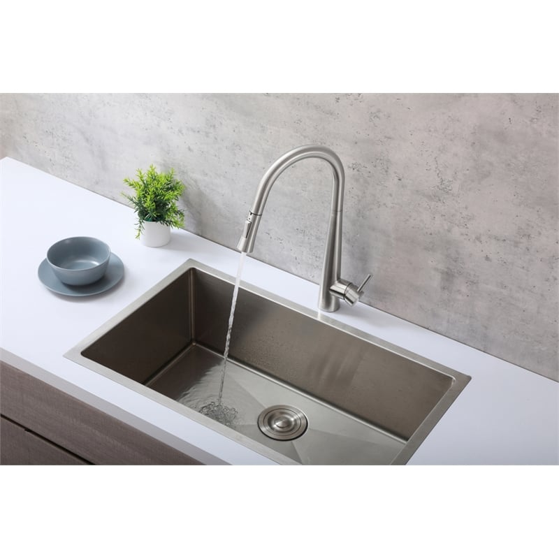 Elegant Kitchen and Bath Lucas Stainless Steel Kitchen Faucet in Brushed Nickel