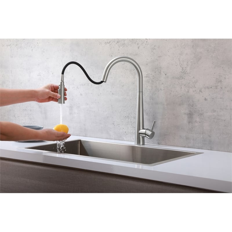 Elegant Kitchen and Bath Lucas Stainless Steel Kitchen Faucet in Brushed Nickel