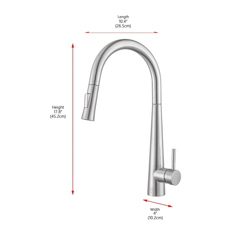 Elegant Kitchen and Bath Lucas Stainless Steel Kitchen Faucet in Brushed Nickel