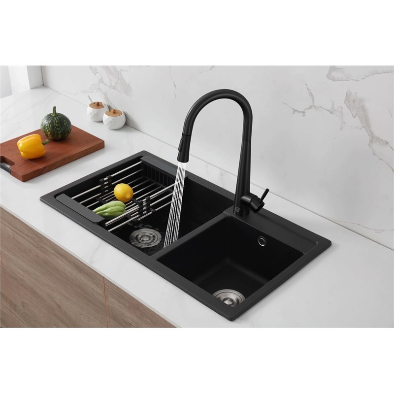 Elegant Kitchen and Bath Lucas Stainless Steel Kitchen Faucet in Matte Black