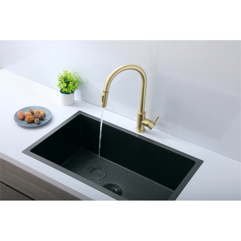 Elegant Kitchen and Bath Jack Stainless Steel Kitchen Faucet in Brushed Gold