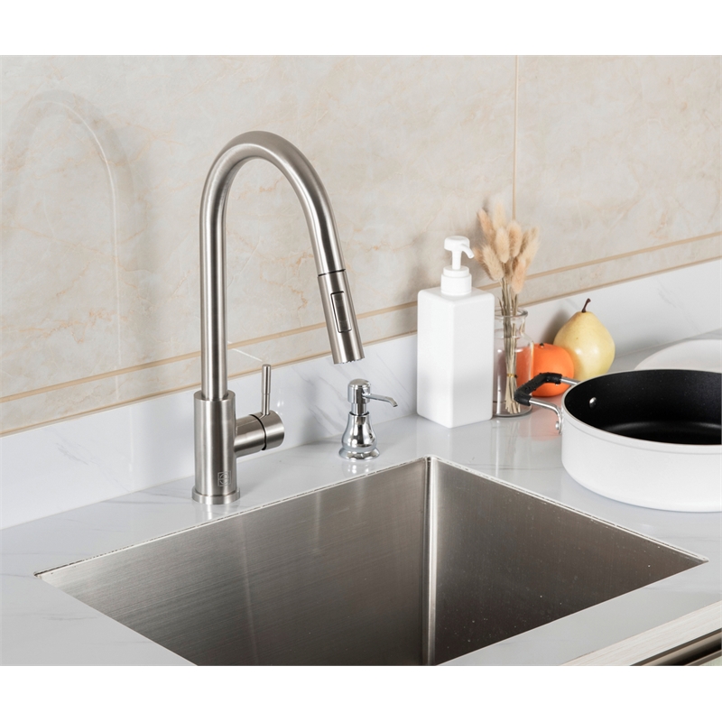 Elegant Kitchen and Bath Jack Stainless Steel Kitchen Faucet in Brushed Nickel