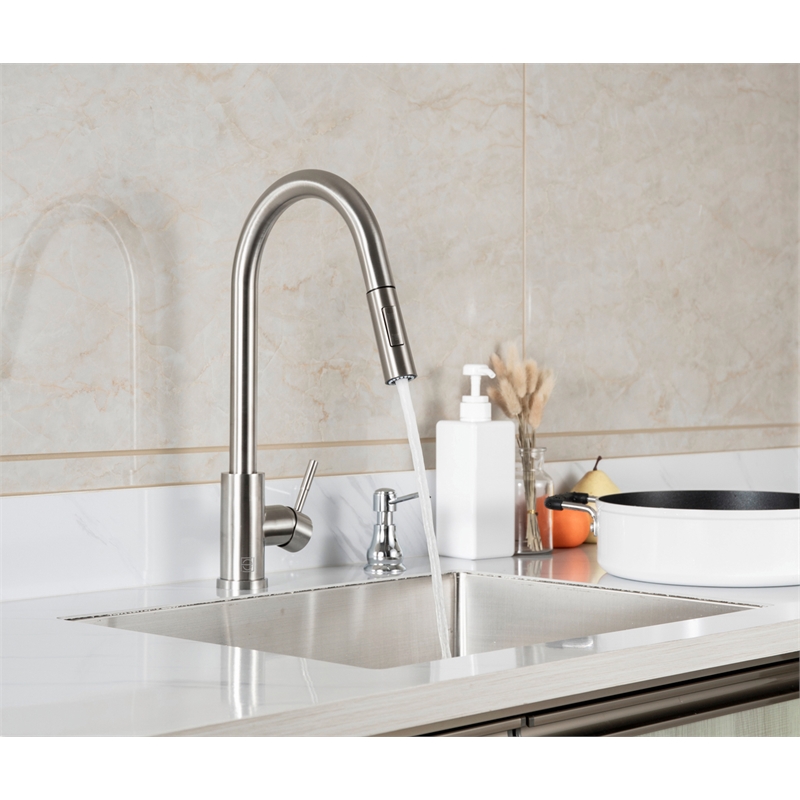 Elegant Kitchen and Bath Jack Stainless Steel Kitchen Faucet in Brushed Nickel