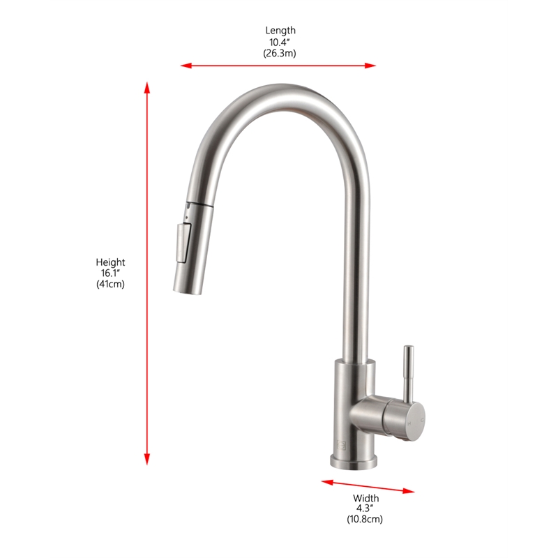 Elegant Kitchen and Bath Jack Stainless Steel Kitchen Faucet in Brushed Nickel