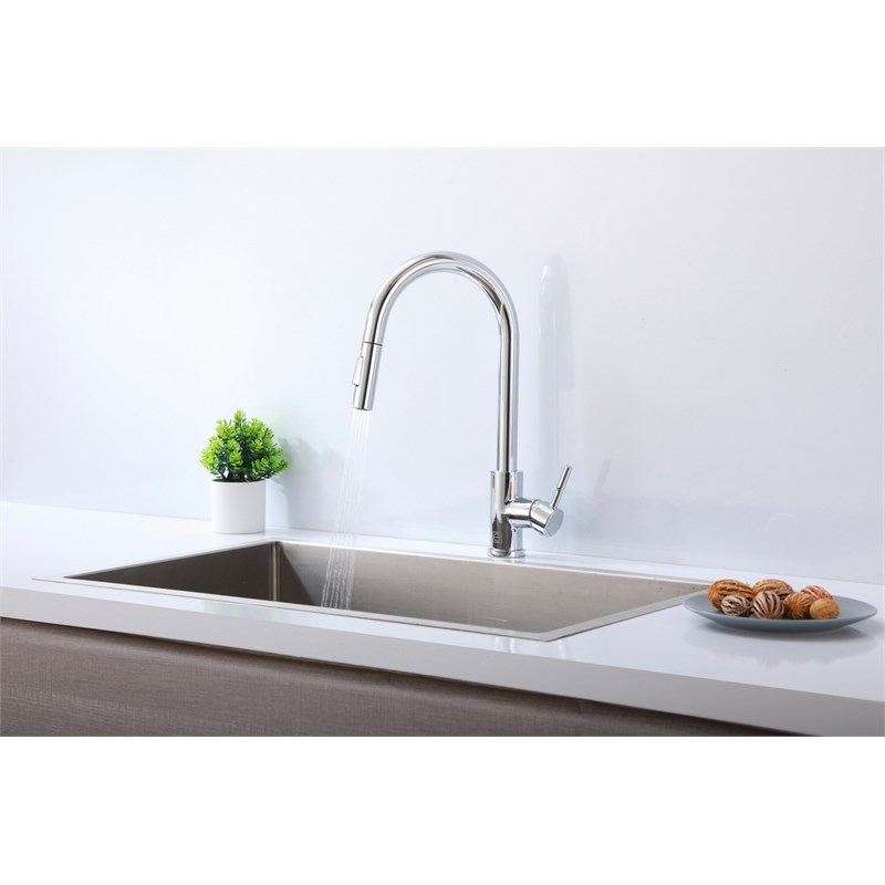 Elegant Kitchen and Bath Jack Stainless Steel Kitchen Faucet in Chrome