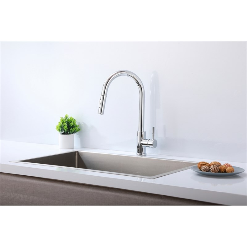 Elegant Kitchen and Bath Jack Stainless Steel Kitchen Faucet in Chrome